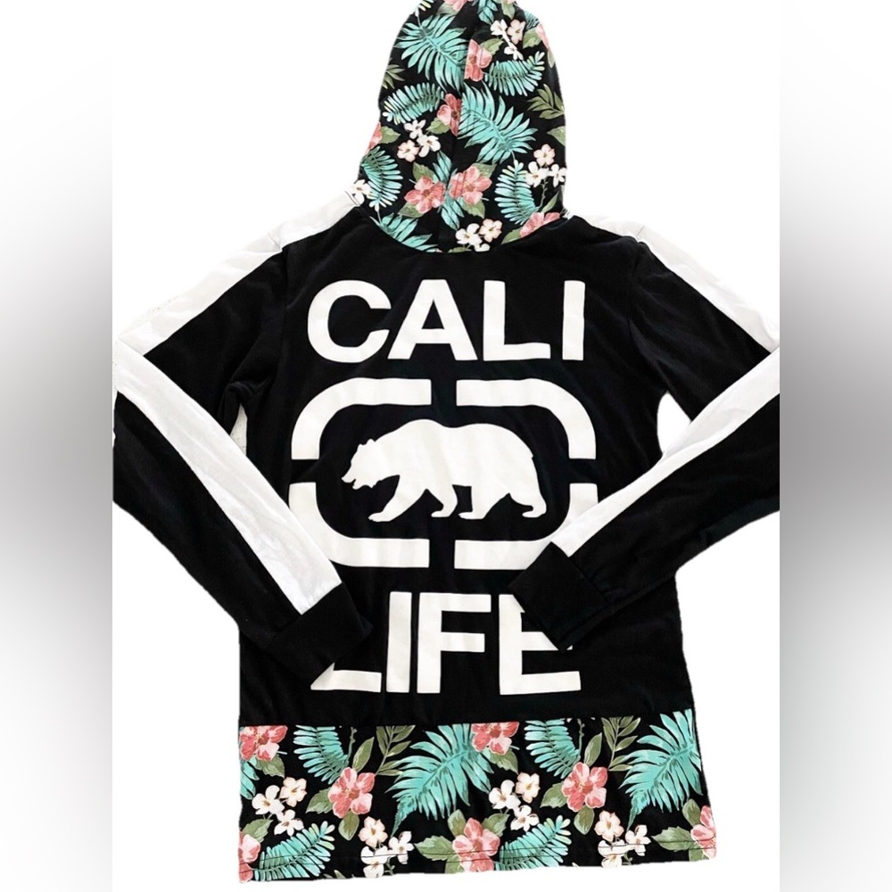 Cali Life Women’s Small Black Floral Bear Graphic Hoodie